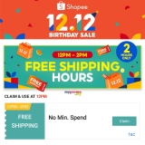 Shopee 12.12 Birthday Sale x 12pm Free Shipping Voucher