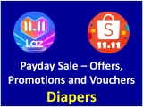 Lazada + Shopee 11.11 Payday – Diapers Offers and Promotions