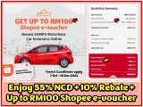 Berjaya Sompo Car Insurance Promotion – Get RM100 Shopee e-Voucher
